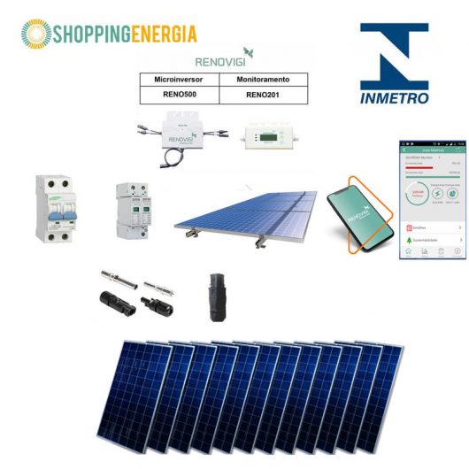 Kit Microinversor Solar Renovigi 3,96kWp (12p) – Gera em torno de 429,45 kWh por Mês