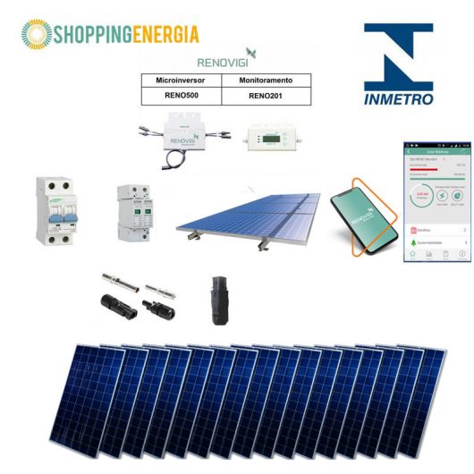 Kit Microinversor Solar Renovigi 5,28kWp (16p) – Gera em torno de 572,63 kWh por Mês