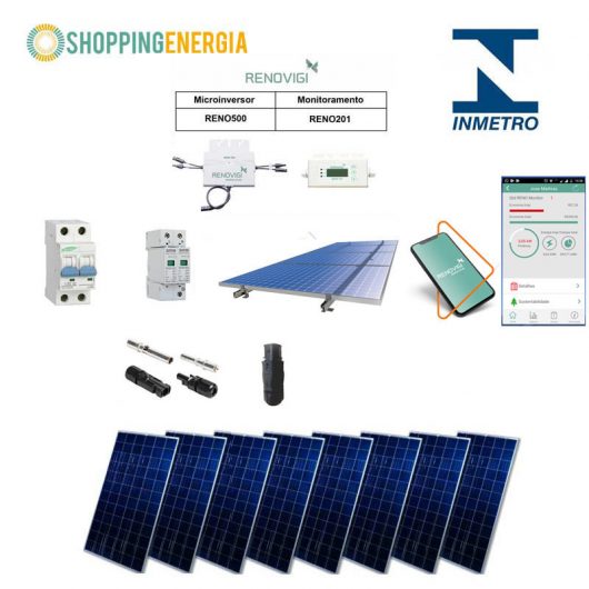 Kit Microinversor Solar Renovigi 2,64kWp (8p) – Gera em torno de 286,35 kWh por Mês