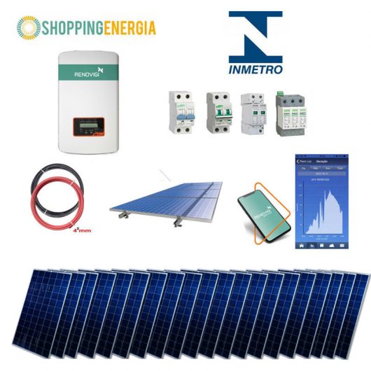 Kit Inversor Solar Renovigi 6,8kWp (20p) – Gera em torno de 715,80 kWh por Mês
